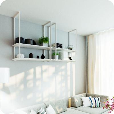 Nicho Branco Prateleira Suspensa Teto Sala Branca 100cm