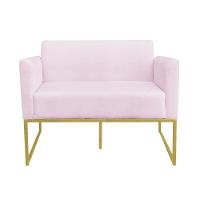 01 Namoradeira E 01 Poltrona Marisa Suede Rosa Bebê - 8