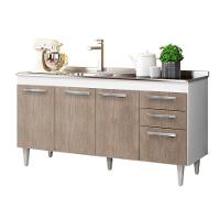 Balcão Gabinete De Pia Sem Tampo 150Cm 2 Gavetas 4 Portas L03 Lis - Mpozenato Branco/Castanho - 3