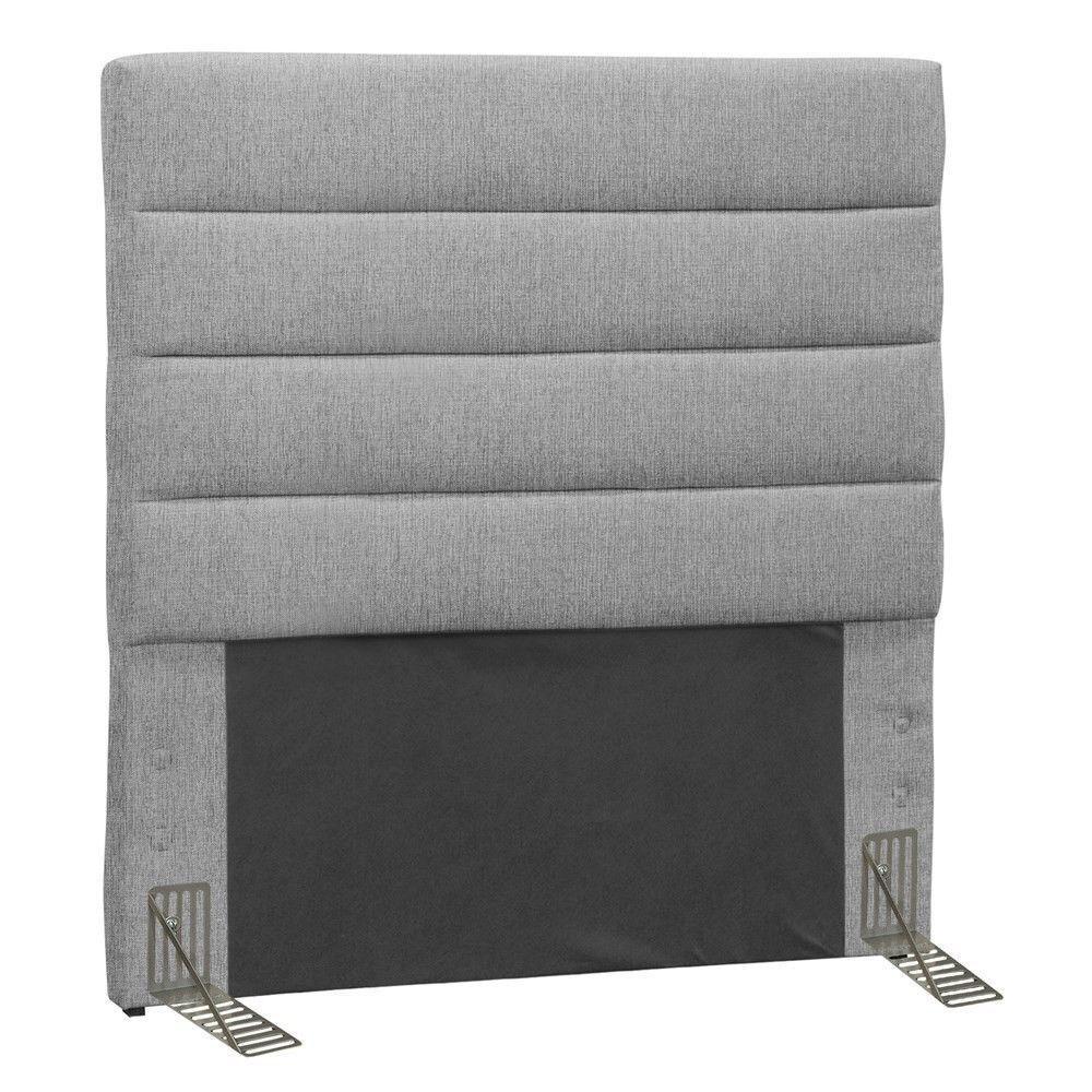 Cabeceira Quarto Solteiro 90cm Greta Linho Cinza - 1
