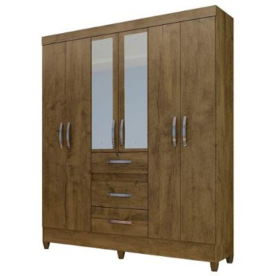 Guarda Roupa Casal Itatiba 6 Portas Castanho