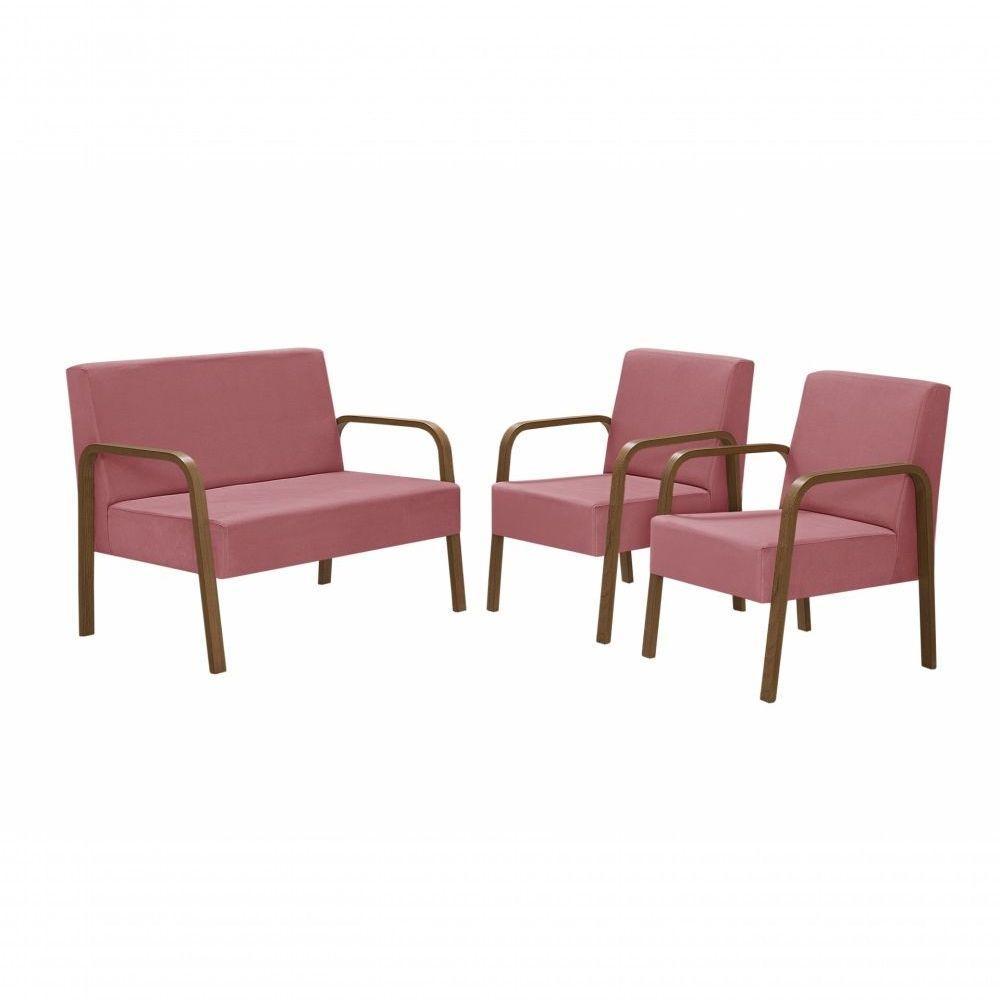 Conjunto Luna Braço Madeira D Salla Rosa - 1