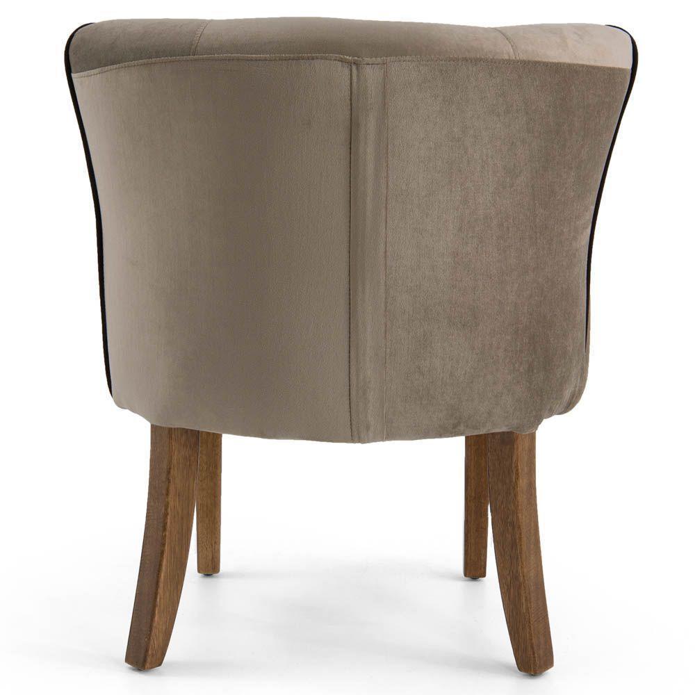 Kit 02 Poltronas Ayla Veludo Marrom Claro - 8