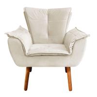 Kit 02 Poltronas Opala 01 Puff Opala Veludo Bege - 3