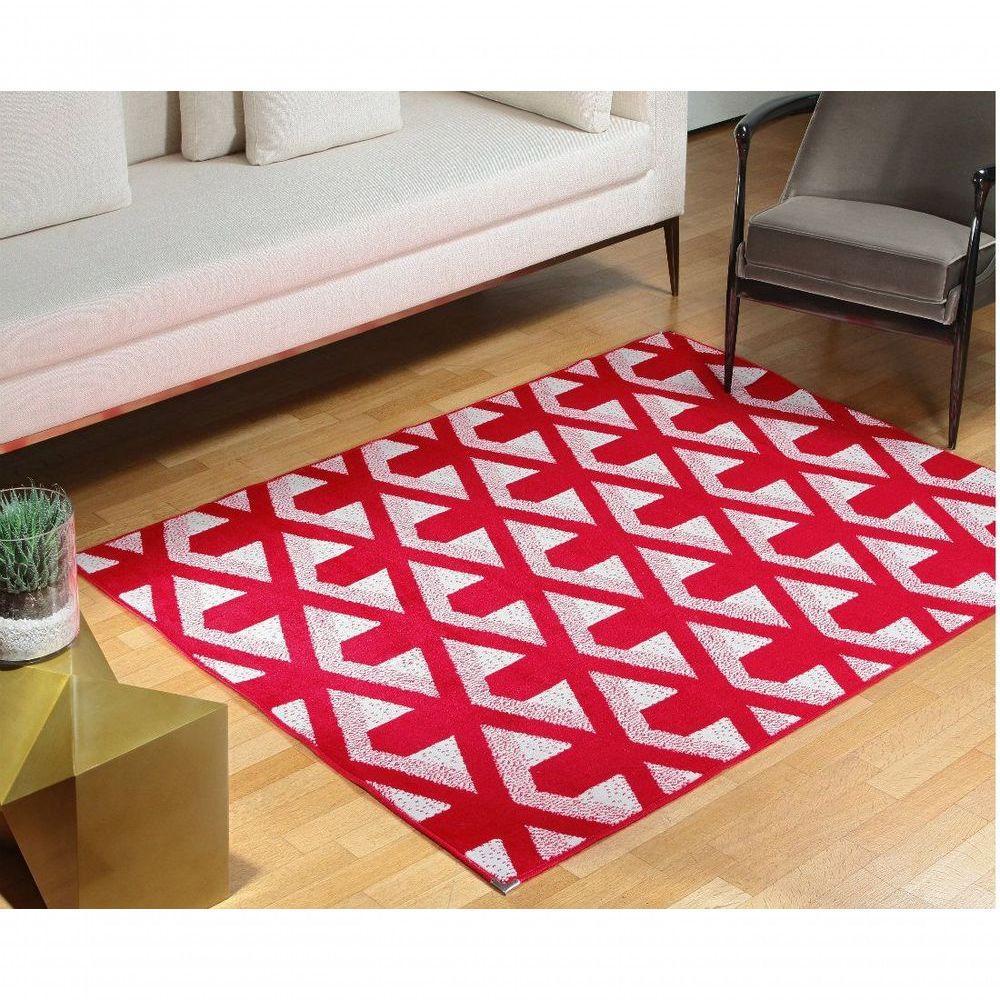 Tapete Sala Escritório 1,50 X 2,00 Antiderrap. Vermelho A-90 - 1