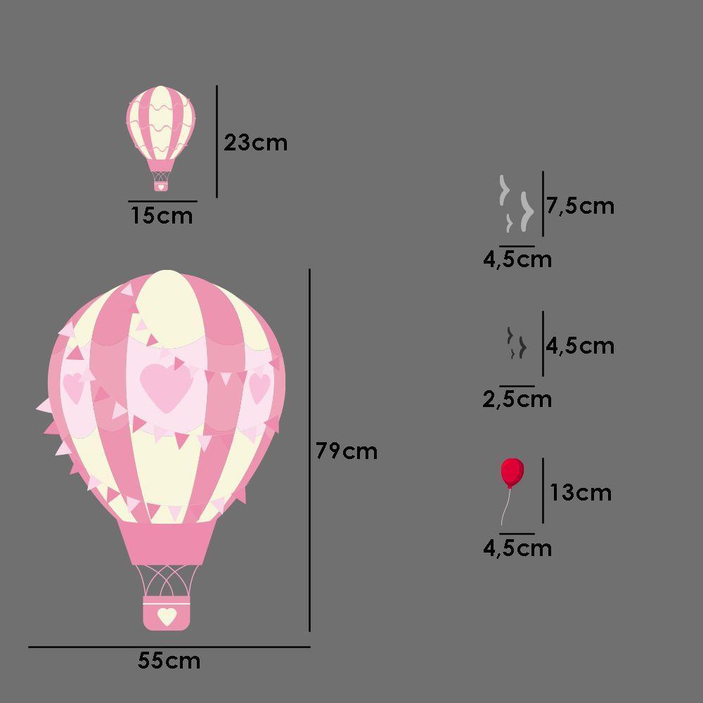 Adesivo de Parede Balão Menino E Menina Balão Rosa - 5