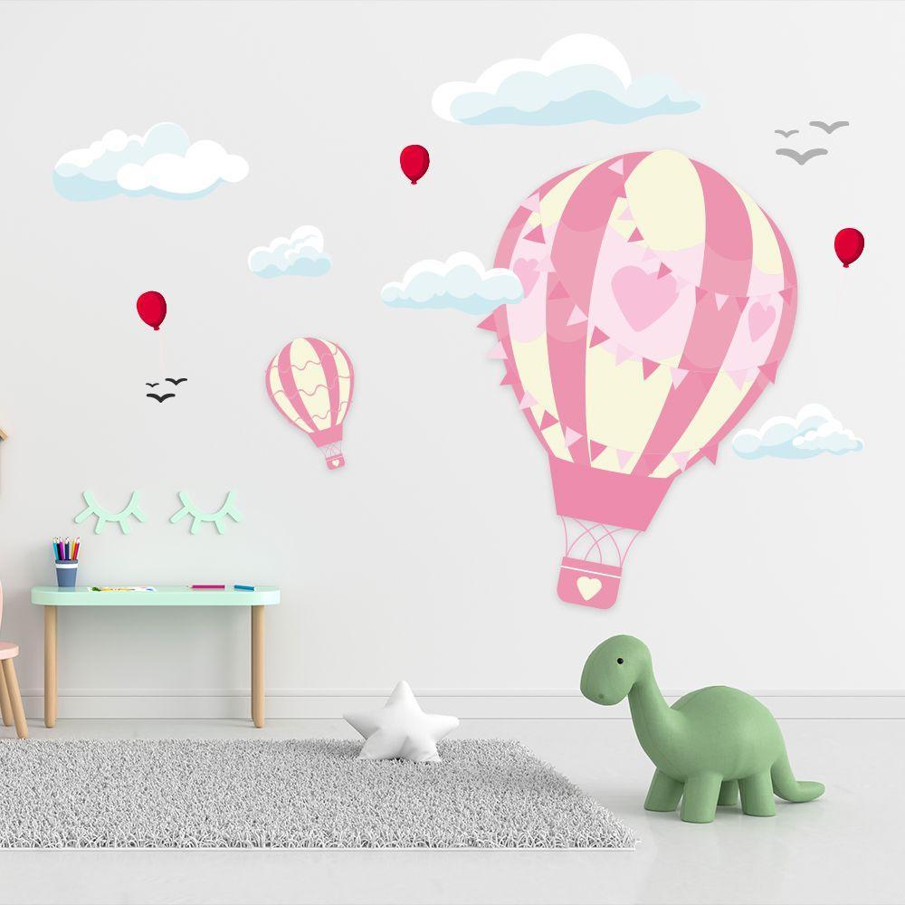Adesivo de Parede Balão Menino E Menina Balão Rosa - 6