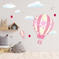 Adesivo de Parede Balão Menino E Menina Balão Rosa