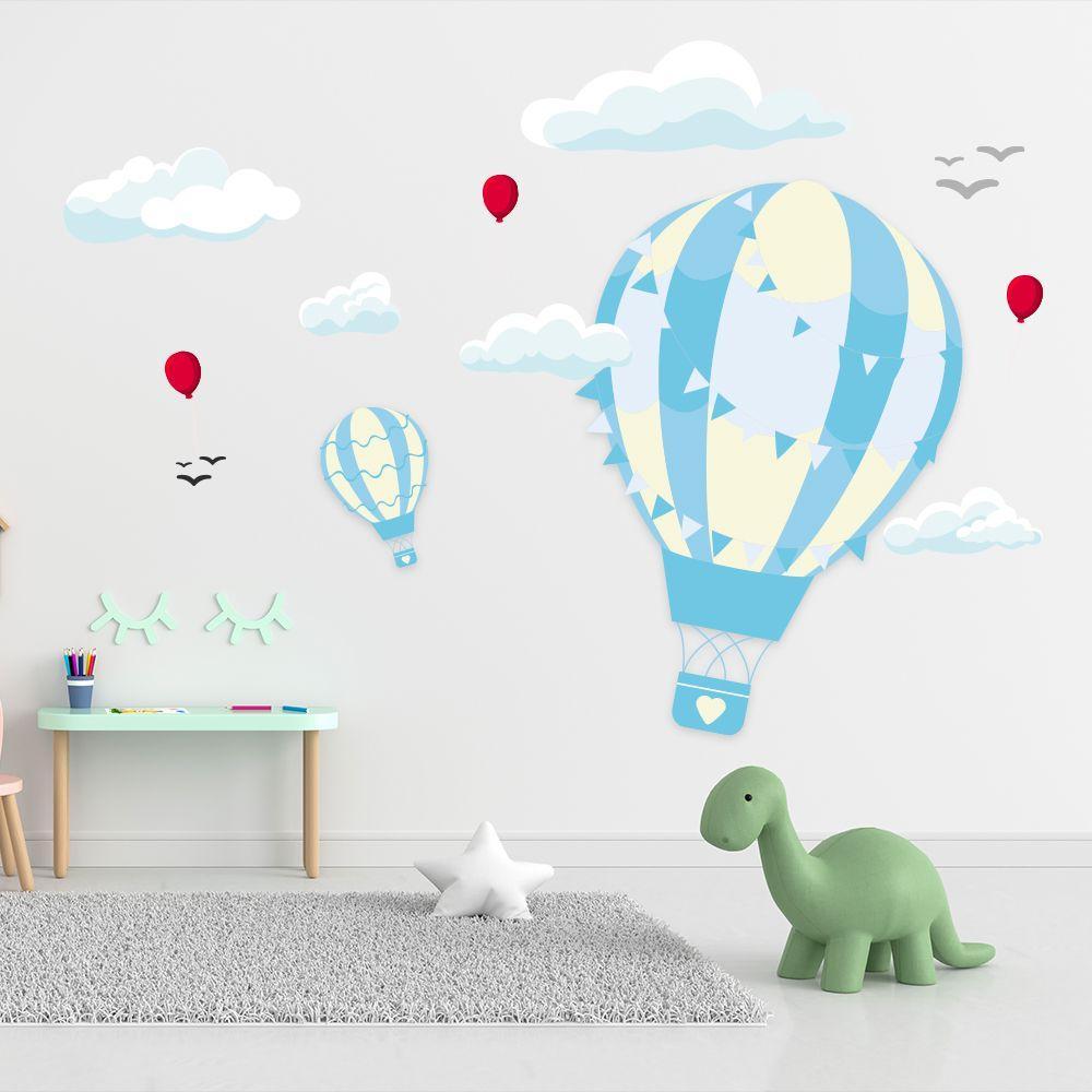 Adesivo de Parede Balão Menino E Menina Balão Azul - 5