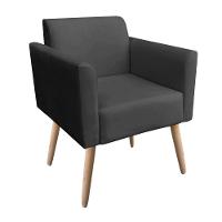 01 Namoradeira E 01 Poltrona Marisa Suede Preto - 2