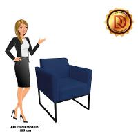 01 Namoradeira E 01 Poltrona Marisa Suede Preto Azul Marinho - 15