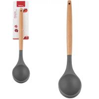 Concha De Silicone Com Cabo De Madeira 31 Cm Grafite - Well - 1