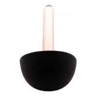 Concha De Nylon Preta Com Cabo De Aço Inox Rose Gold 30Cm