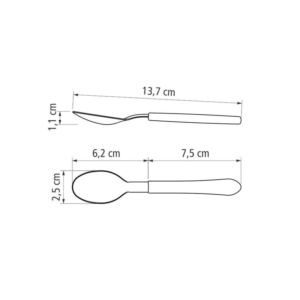 Conjunto Chá E Sobremesa Leme 108 Peças Lâminas Aço Inox Cabo Preto Pbag - Tramontina - 6