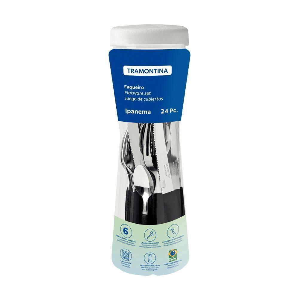 Conjunto Faqueiro 24 Peças Ipanema Lâmina Inox Cabo Preto - Tramontina 23399091 - 2