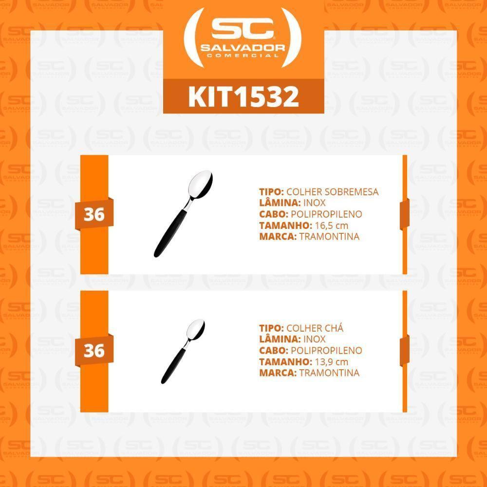 Conjunto Chá E Sobremesa Ipanema 72 Peças Lâminas Aço Inox Cabo Preto Ptop - Tramontina - 2