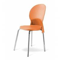 Cadeira Base Cromada Linha Polipropileno Milano Laranja - 1