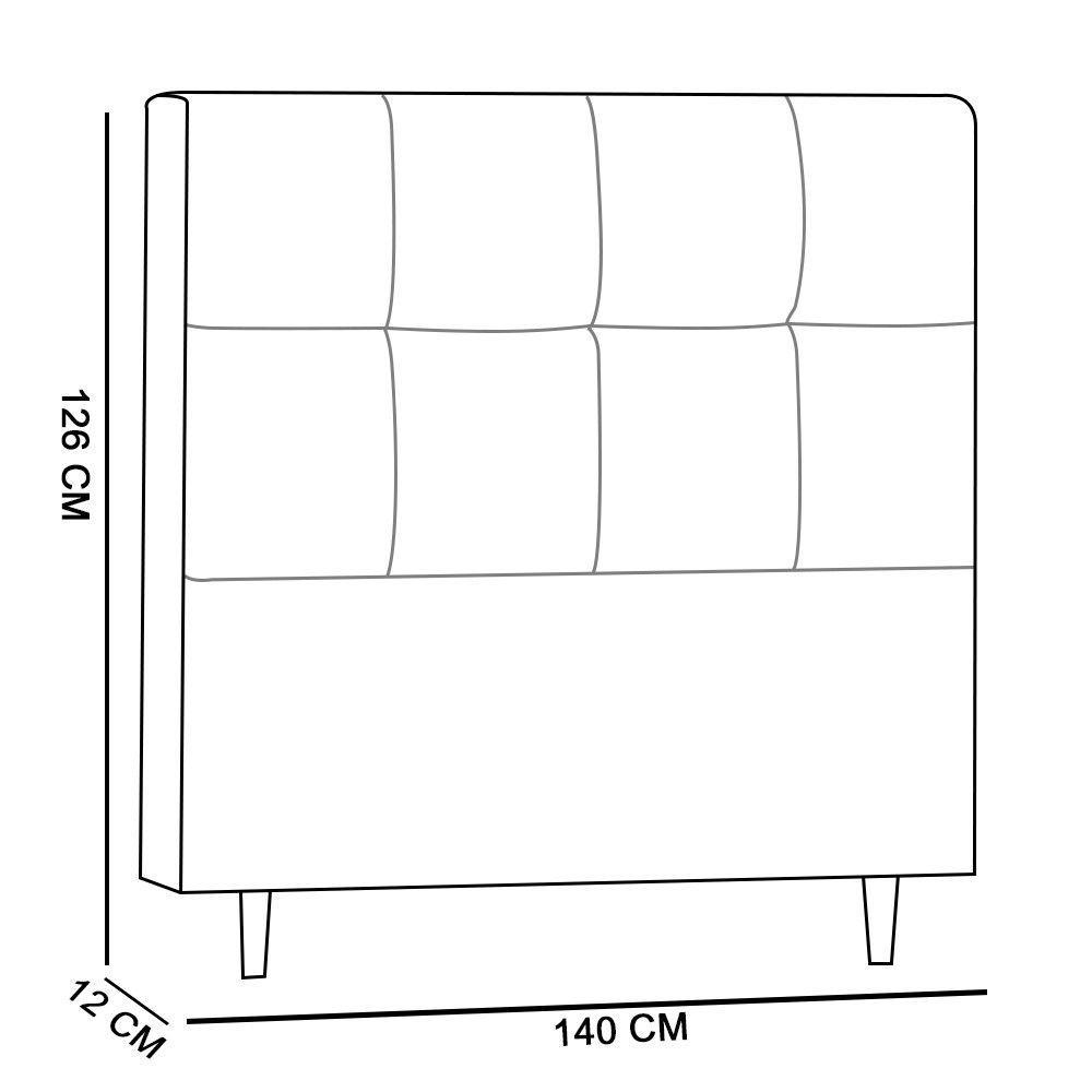 Cabeceira Roma Para Cama Box Casal 140cm Bege - 8