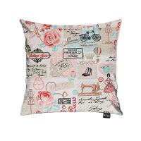 Capa Almofada Tecido Estampado Retrô Rosa D61 - 1