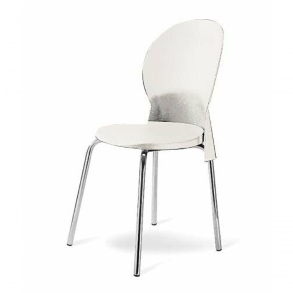 Cadeira Base Cromada Linha Polipropileno Milano Branco - 1