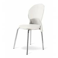 Cadeira Base Cromada Linha Polipropileno Milano Branco - 1