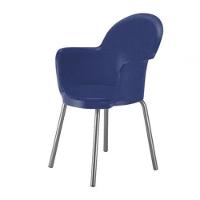 Cadeira Com Braço Base Cromada Polipropileno Moon Azul - 1