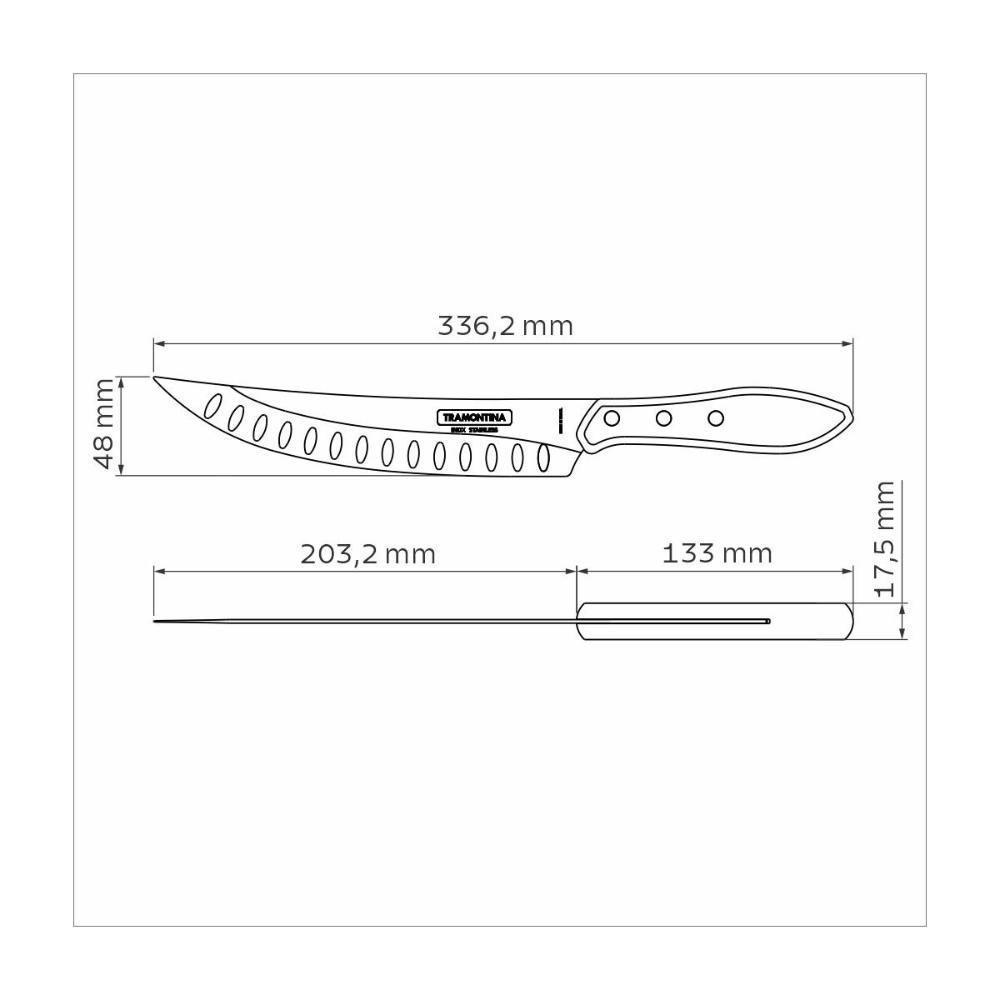 Faca Para Carne Butcher Tramontina Inox Vermelho 8'' - 11