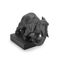 Aparador de Livros Elefantes Em Poliresina Preto 26x22x10cm