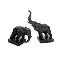 Aparador de Livros Elefantes Em Poliresina Preto 26x22x10cm - 5