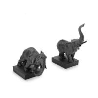 Aparador de Livros Elefantes Em Poliresina Preto 26x22x10cm - 6