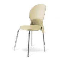 Cadeira Base Cromada Linha Polipropileno Milano Bege - 1