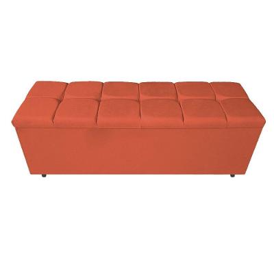 Calçadeira Estofada Manchester 140cm Casal Suede Terracota