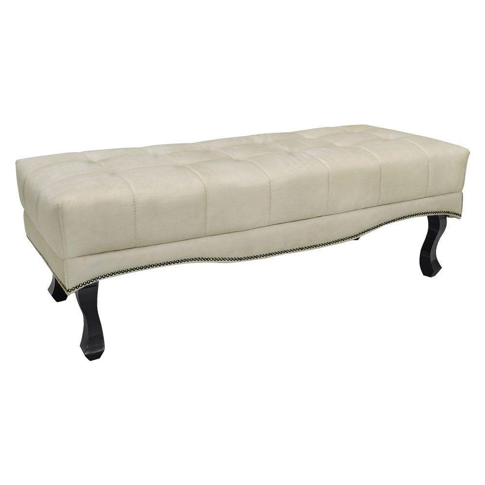 Calçadeira Recamier King 1,95M Vicenza Veludo Bege - 1