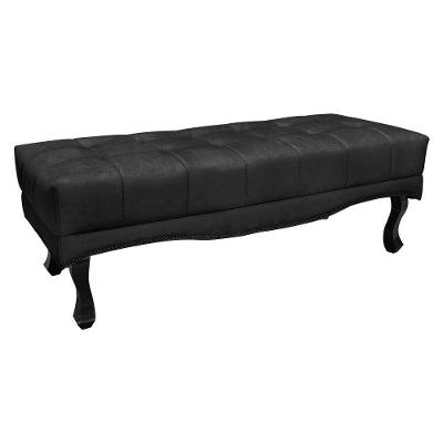 Calçadeira Recamier King 1,95M Vicenza Veludo Preto