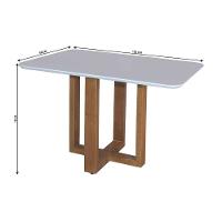 Conjunto Sala De Jantar 4 Lugares Mesa Lisy E Cadeiras Safira Móveis Mix Mel/off-white/nude - 3