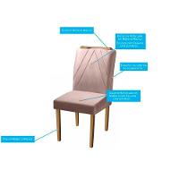 Conjunto Sala De Jantar 4 Lugares Mesa Lisy E Cadeiras Safira Móveis Mix Mel/off-white/nude