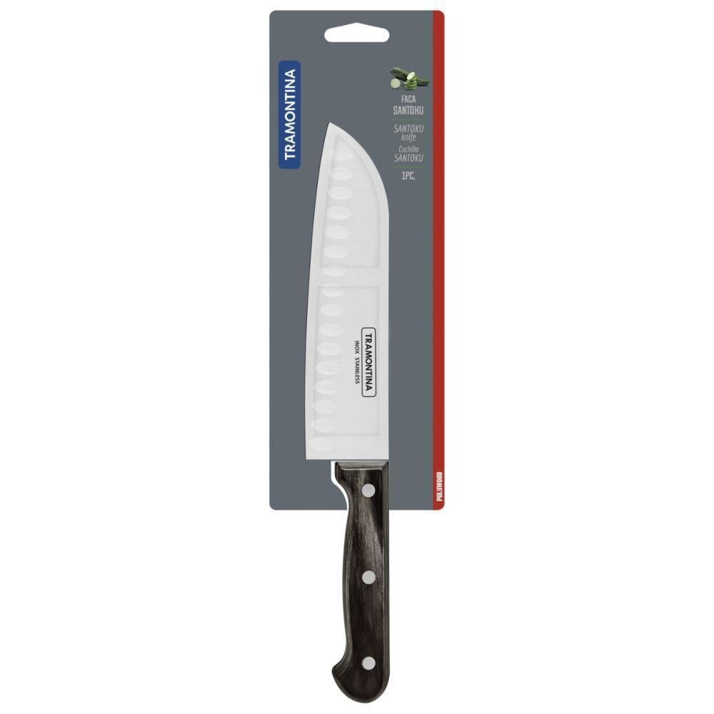 Faca Santoku Tramontina Com Lâmina Inox Castanho 7'' - 6