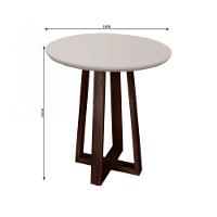 Conjunto Sala De Jantar 4 Lugares Natalle Mesa Redonda 1,2m E 4 Cadeiras Móveis Mix Castanho - 2