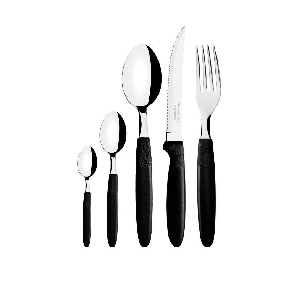 Faqueiro Ipanema 210 Peças Lâminas Em Aço Inox Cabo Preto Ptop - Tramontina - 5