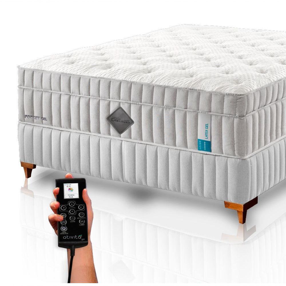 Colchão De Látex Qgel Com Cobre Box Solteiro 88x188cm - 1