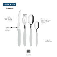 Faqueiro Tramontina Ipanema Inox Branco Com Pote Plastico 24 - 2