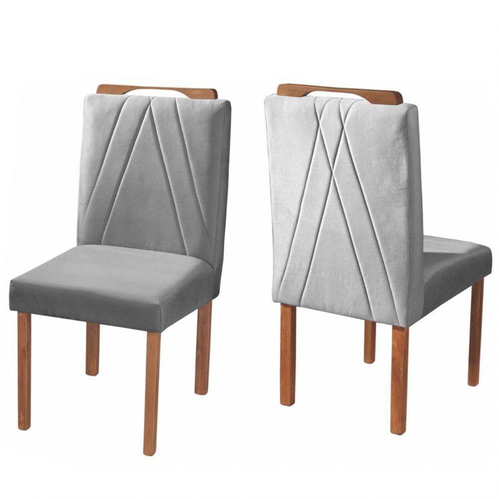 Conjunto Sala de Jantar 4Lug. 4 Cad. OffWhite/Cinza Profundo - 6