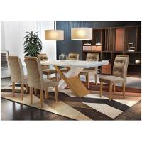 Conjunto Sala De Jantar Com 6 Cadeiras Imperatriz Rufato Off White / Imbuia Com Veludo - 1
