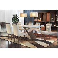Conjunto Sala De Jantar Com 6 Cadeiras Imperatriz Rufato Off White / Cafe - 1