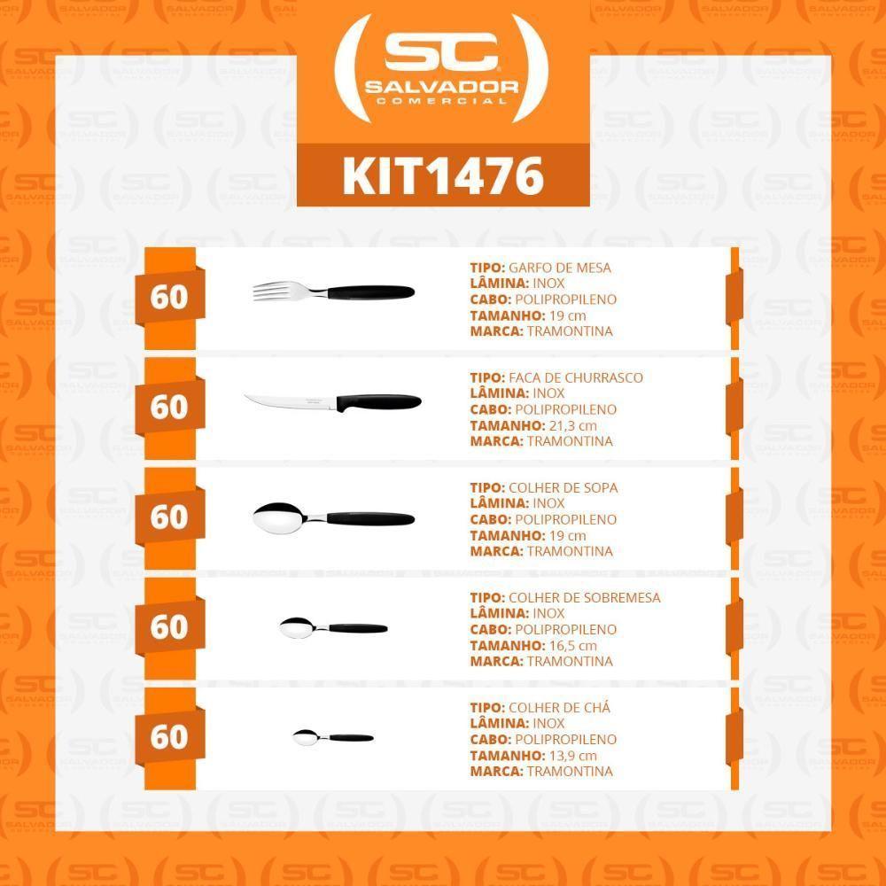 Faqueiro Ipanema 300 Peças Lâminas Em Aço Inox Cabo Preto Ptop - Tramontina - 3