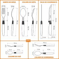 Faqueiro Ipanema 300 Peças Lâminas Em Aço Inox Cabo Preto Ptop - Tramontina - 2