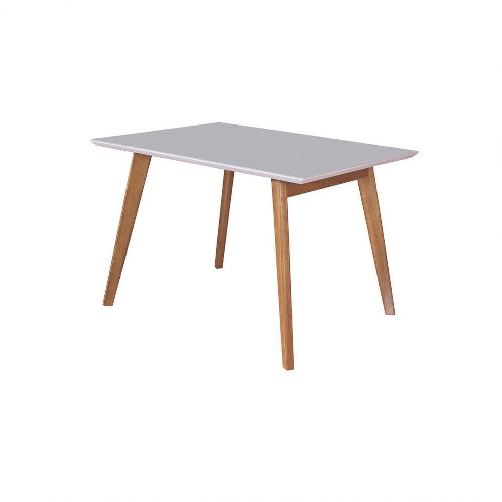 Conjunto Sala De Jantar Mônaco Mesa Pé Palito E 4 Cadeiras Móveis Mix Off White E Areia - 6