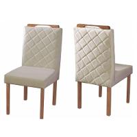 Conjunto Sala De Jantar Mônaco Mesa Pé Palito E 4 Cadeiras Móveis Mix Off White E Areia - 5