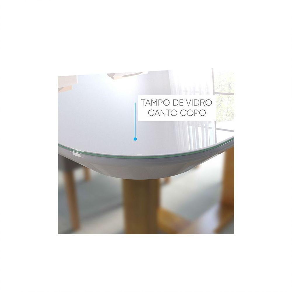 Conjunto Sala De Jantar Cristal Mesa E 4 Cadeiras Móveis Mix Mel/off-white/nude - 4