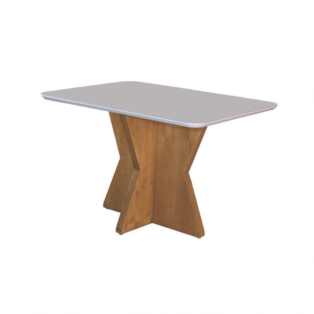 Conjunto Sala De Jantar Cristal Mesa E 4 Cadeiras Móveis Mix Mel/off-white/nude - 7